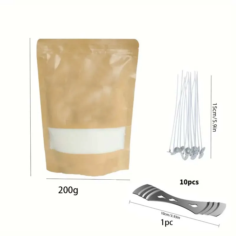 200/500g Zestaw wosku do świec perłowych z knotami - Zestaw do samodzielnego tworzenia świec